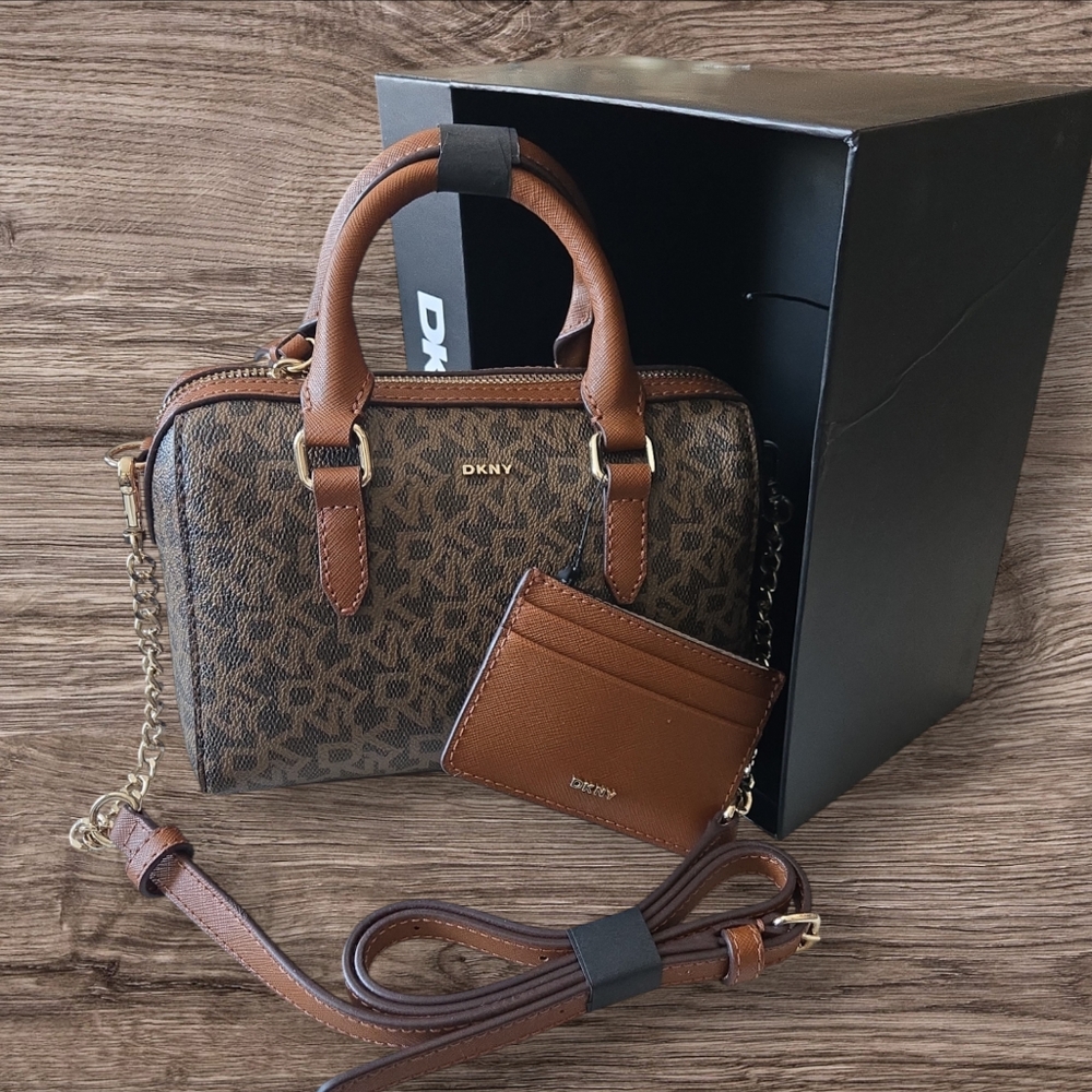 DKNY Monogram Crossbody Bag with Cardholder